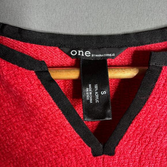 One by Maria Cornejo Poncho Shawl Sweater Red Size S - Picture 4 of 4